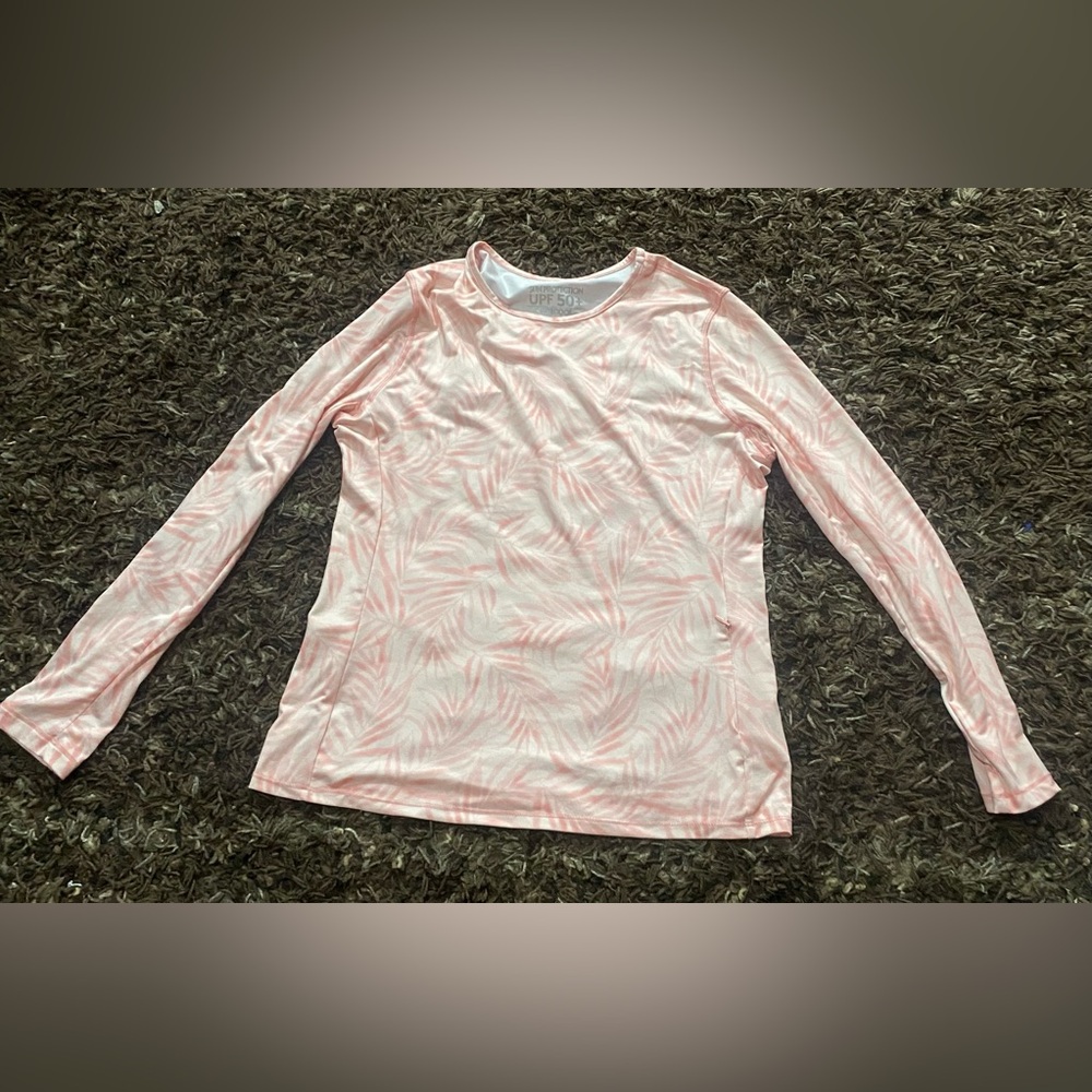 32 Degrees Cool UPF 50 Long Sleeve Shirt SMALL Pink Palm AOPS Sun Protection